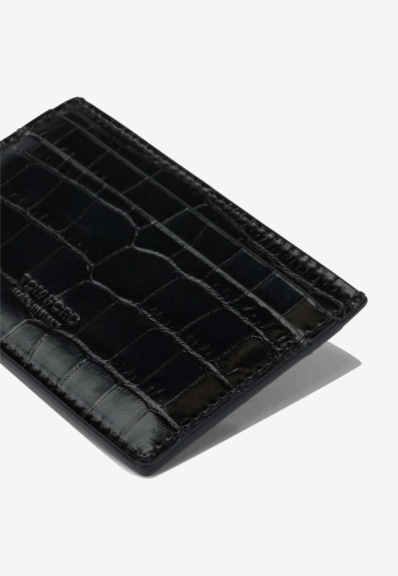 Tom Ford Exotic Line Croc-Embossed Leather Cardholder Black Y0413LCL439S1N001_17e678bc-650b-4d30-981d-7d0d7df74d58