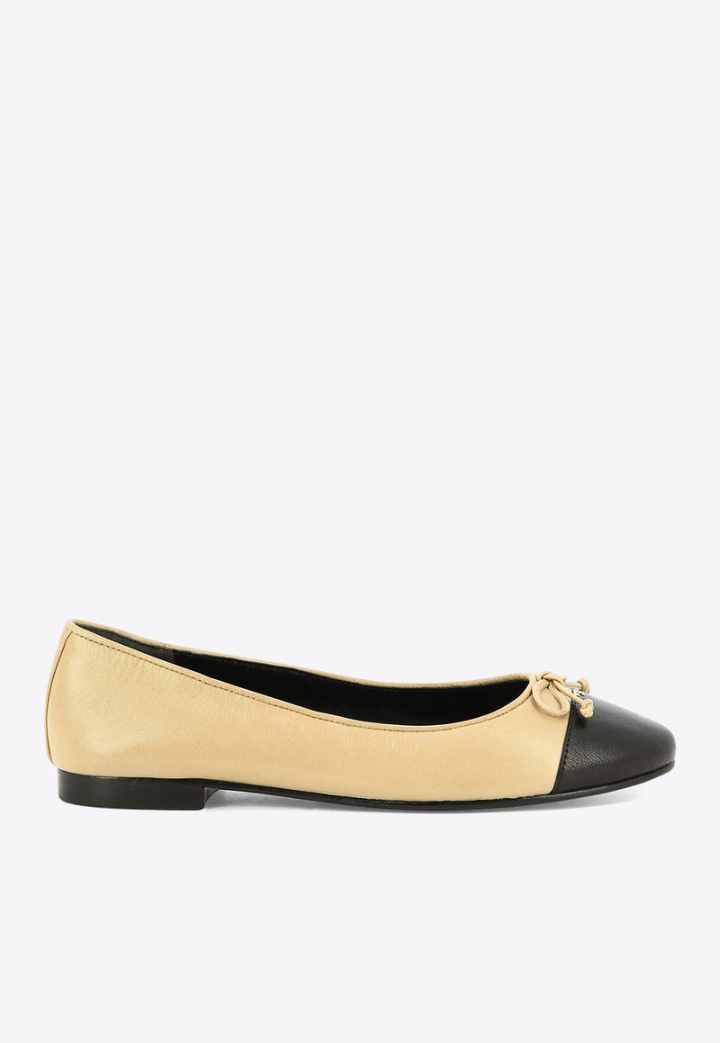 Tory Burch Cap-Toe Leather Ballet Flats Beige 154513200_8c15d9d4-1711-4637-a038-6b91e7705cd4