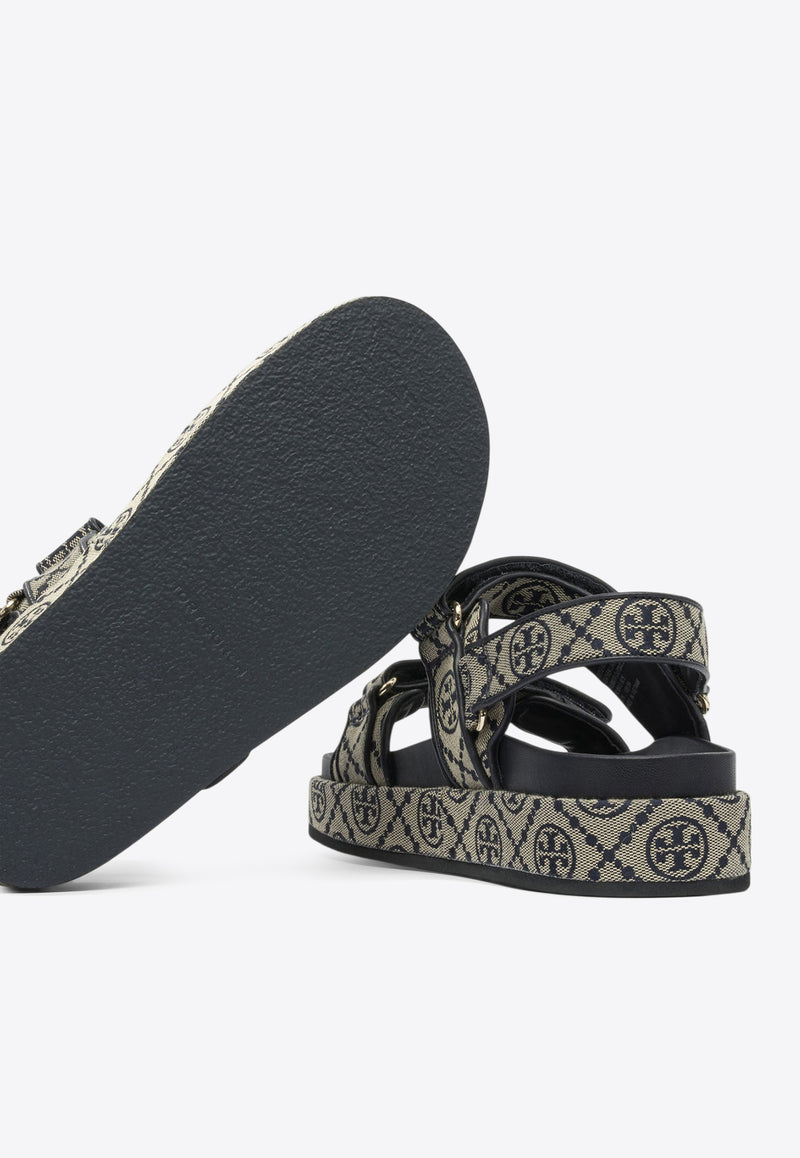 Tory Burch Kira Sports Monogram Slingback Flat Sandals Navy 155154430_81937