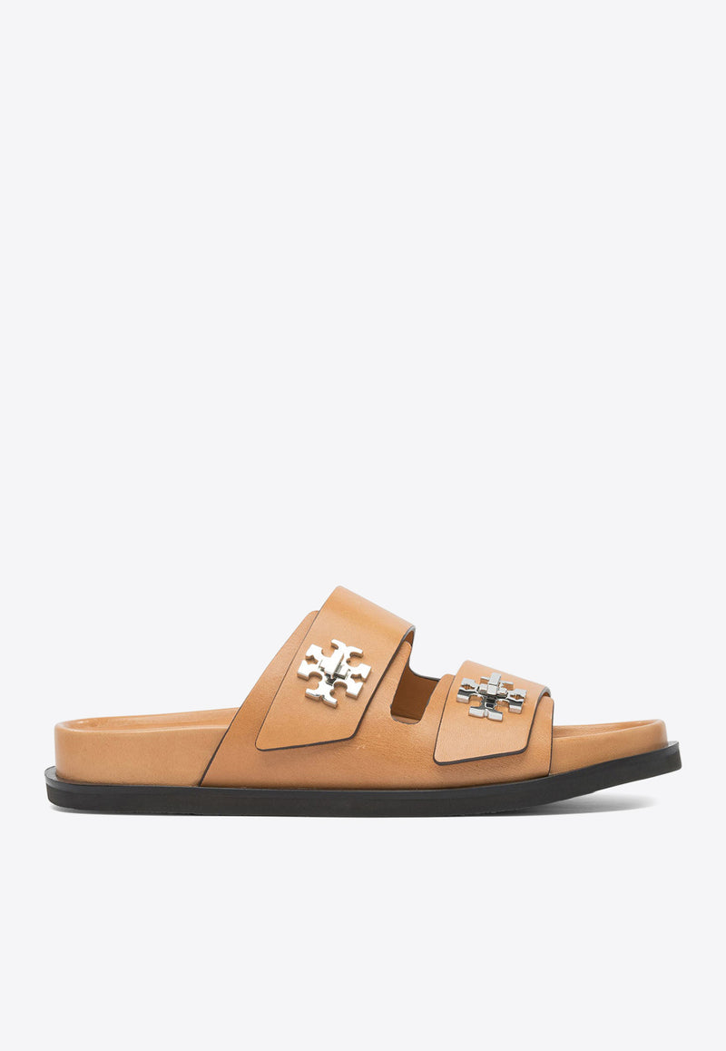 Tory Burch Turnlock Sport Leather Slides Beige 166905250_82157