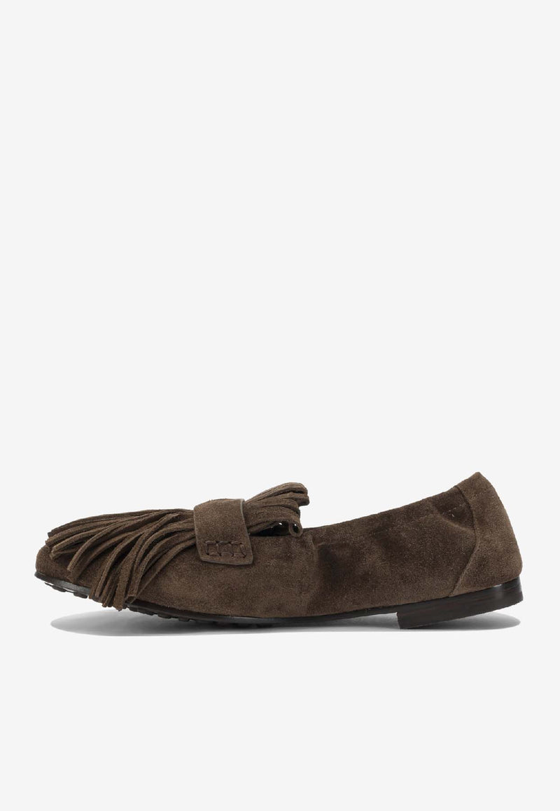 Tory Burch Ballet Fringed Suede Loafers Brown 176837200_5cca263c-407e-496f-8c8e-94c720880bba
