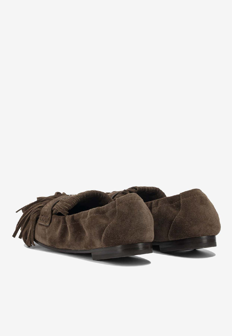 Tory Burch Ballet Fringed Suede Loafers Brown 176837200_5cca263c-407e-496f-8c8e-94c720880bba