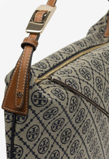 Tory Burch Large T Monogram Jacquard Balloon Bag Blue 177028405_81956