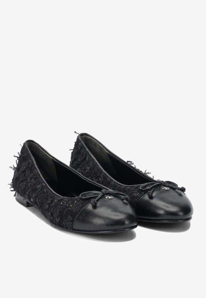 Tory Burch Cap-Toe Tweed Ballet Flats Blue 177191400_f444b618-0b20-47f1-8a30-03032e8592a0