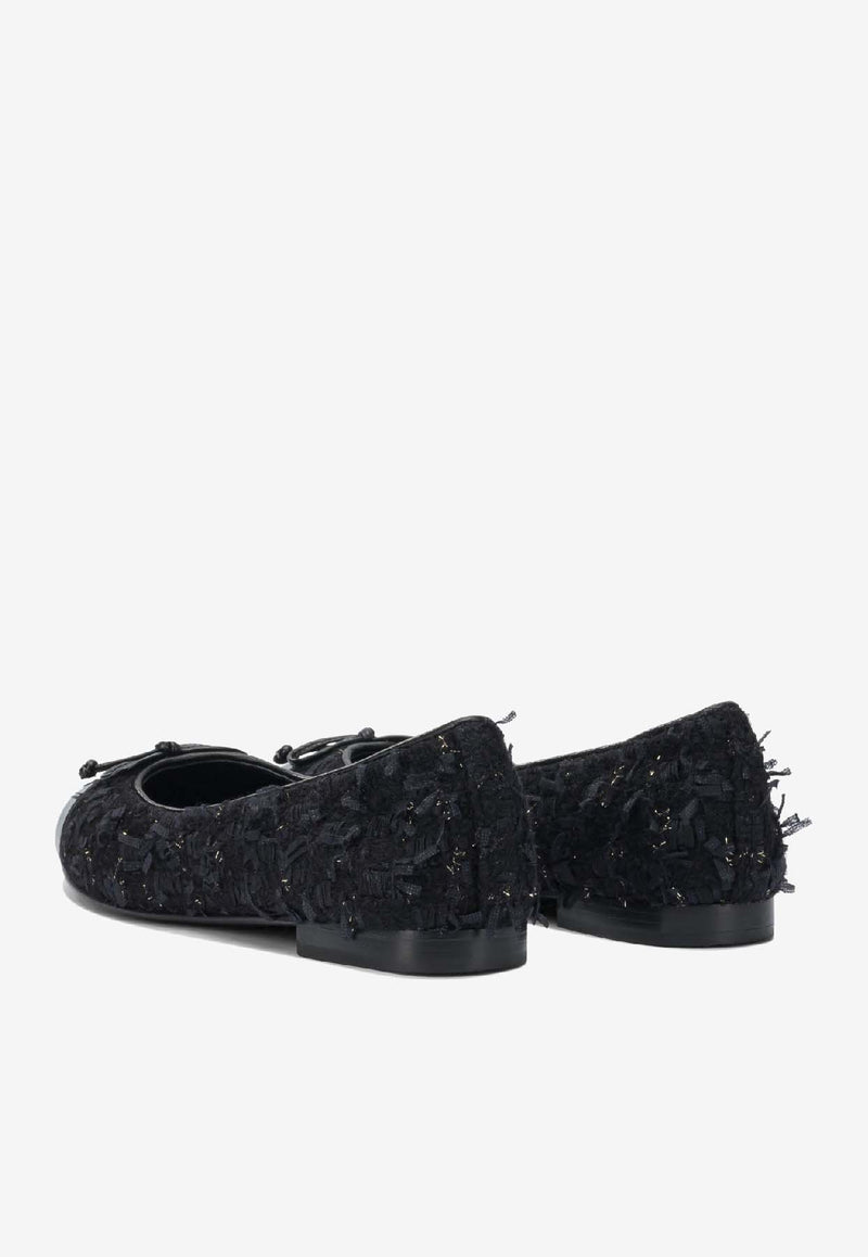 Tory Burch Cap-Toe Tweed Ballet Flats Blue 177191400_f444b618-0b20-47f1-8a30-03032e8592a0