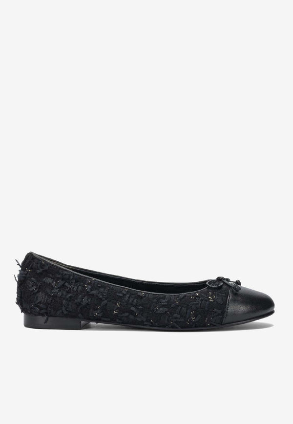 Tory Burch Cap-Toe Tweed Ballet Flats Blue 177191400_f444b618-0b20-47f1-8a30-03032e8592a0
