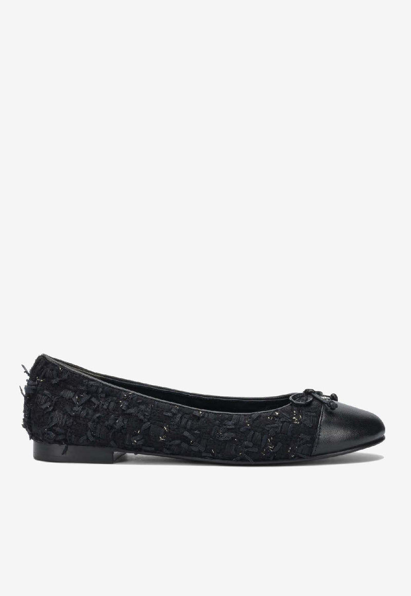 Tory Burch Cap-Toe Tweed Ballet Flats Blue 177191400_f444b618-0b20-47f1-8a30-03032e8592a0