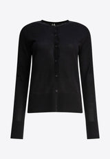 Toteme Wool Crewneck Cardigan Black 243-WRT0329-YA0079001_81586