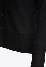 Toteme Wool Crewneck Cardigan Black 243-WRT0329-YA0079001_81586