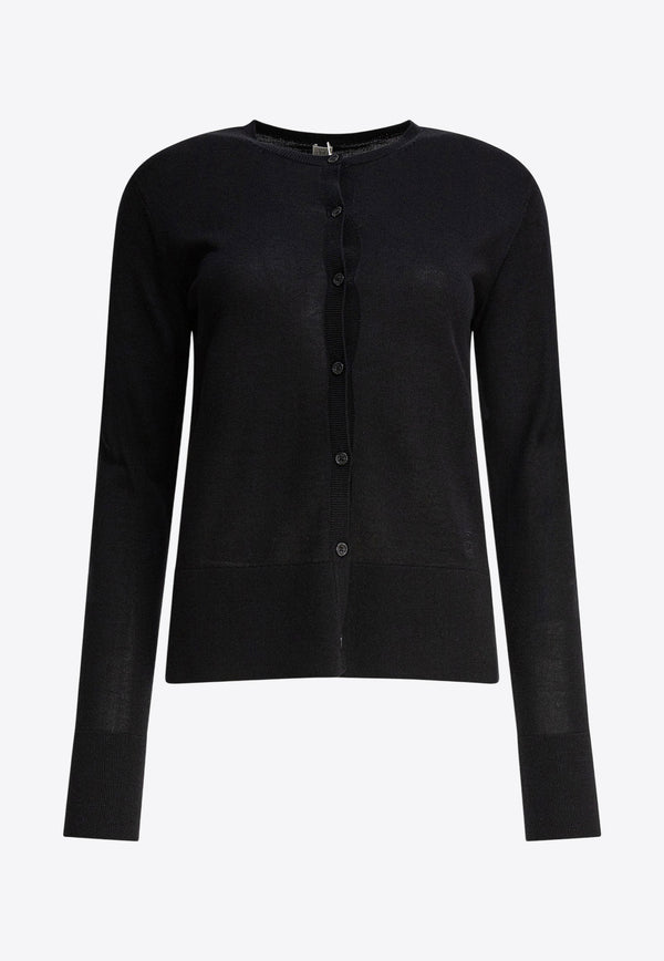 Toteme Wool Crewneck Cardigan Black 243-WRT0329-YA0079001_81586