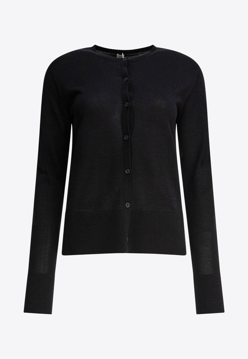 Toteme Wool Crewneck Cardigan Black 243-WRT0329-YA0079001_81586