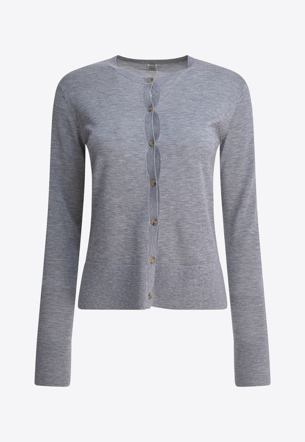 Toteme Fine Knit Cardigan Gray 243-WRT0329-YA0079074_81599