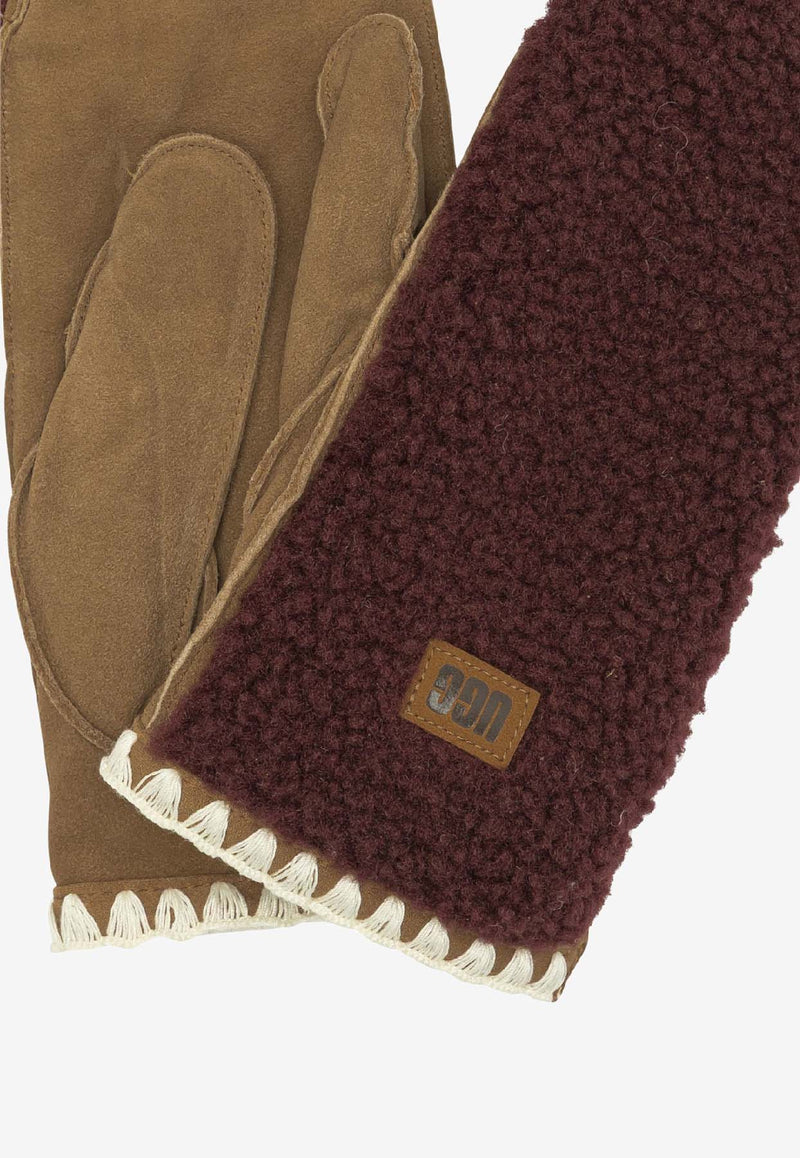 UGG Uggfluff Suede and Shearling Mittens Brown 101031WGRP_ea5a8580-82eb-4aa8-adf9-adc20e48548a