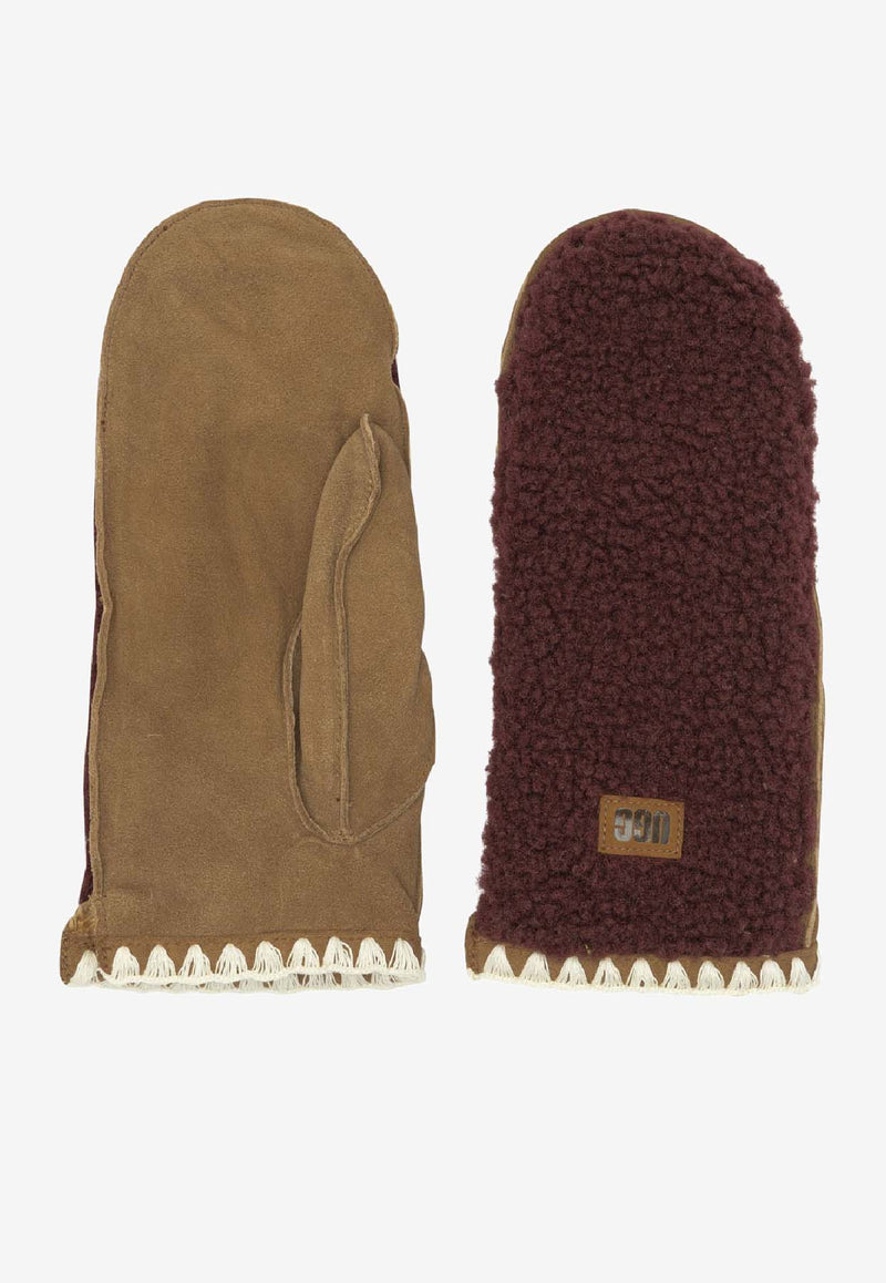 UGG Uggfluff Suede and Shearling Mittens Brown 101031WGRP_ea5a8580-82eb-4aa8-adf9-adc20e48548a