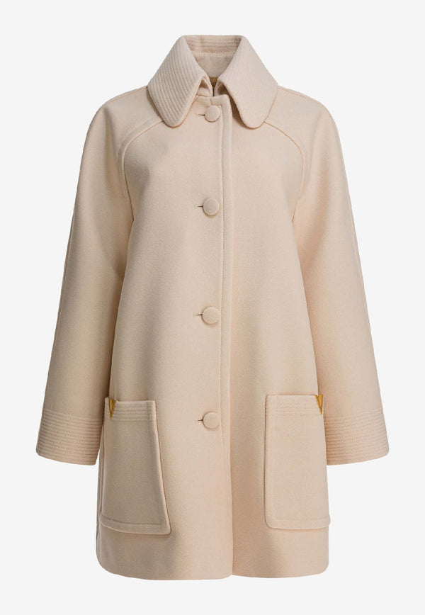 Valentino Single-Breasted Buttoned Coat Beige 7B0CA3Z79UKET5_1e998fff-067e-4920-9b85-d438a3198d43