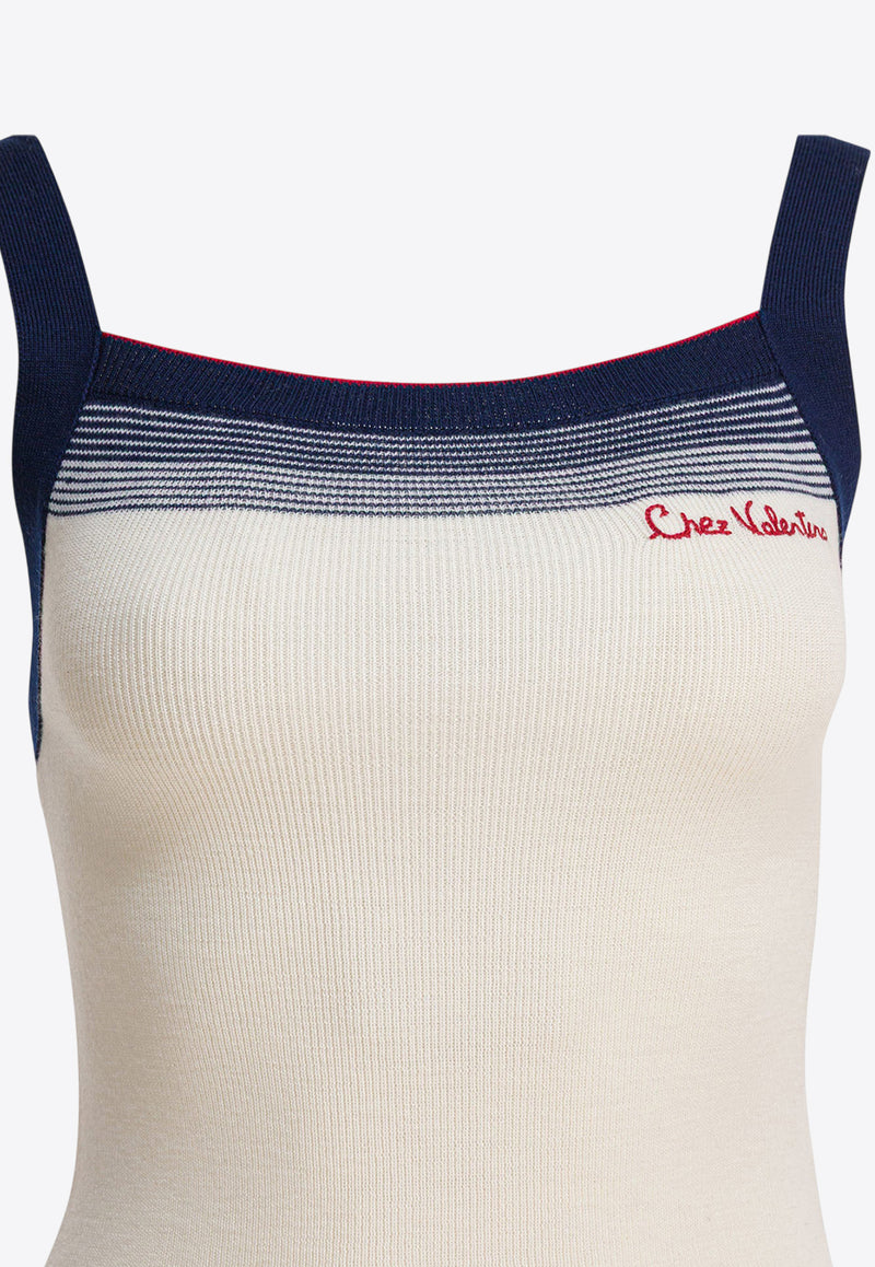 Valentino Chez Logo Wool Tank Top White 7B3KM06A9GQDWL_82819