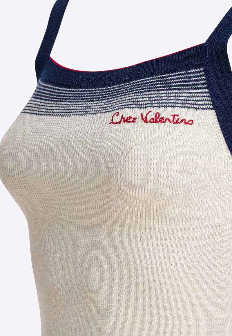 Valentino Chez Logo Wool Tank Top White 7B3KM06A9GQDWL_82819
