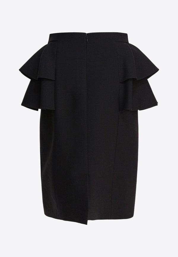 Valentino Crepe Couture Ruffled Skirt Black 7B3RADJ51CF0NO_82791