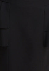 Valentino Crepe Couture Ruffled Skirt Black 7B3RADJ51CF0NO_82791