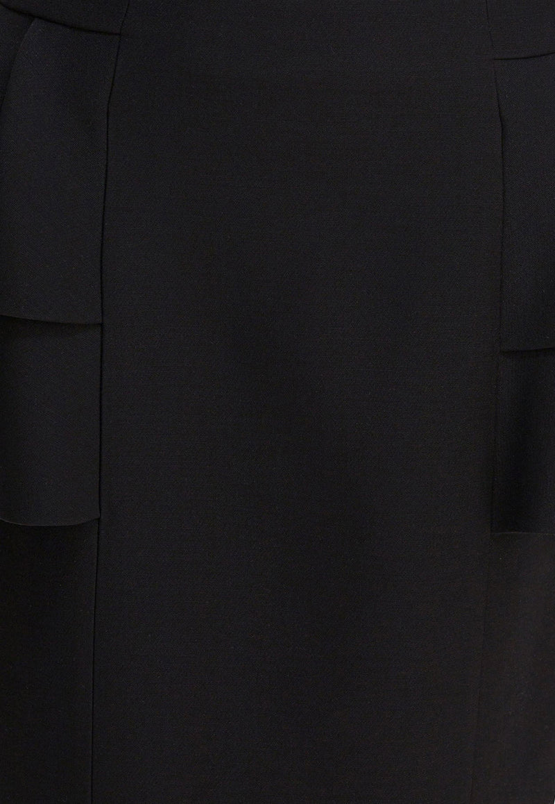 Valentino Crepe Couture Ruffled Skirt Black 7B3RADJ51CF0NO_82791