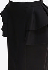 Valentino Crepe Couture Ruffled Skirt Black 7B3RADJ51CF0NO_82791