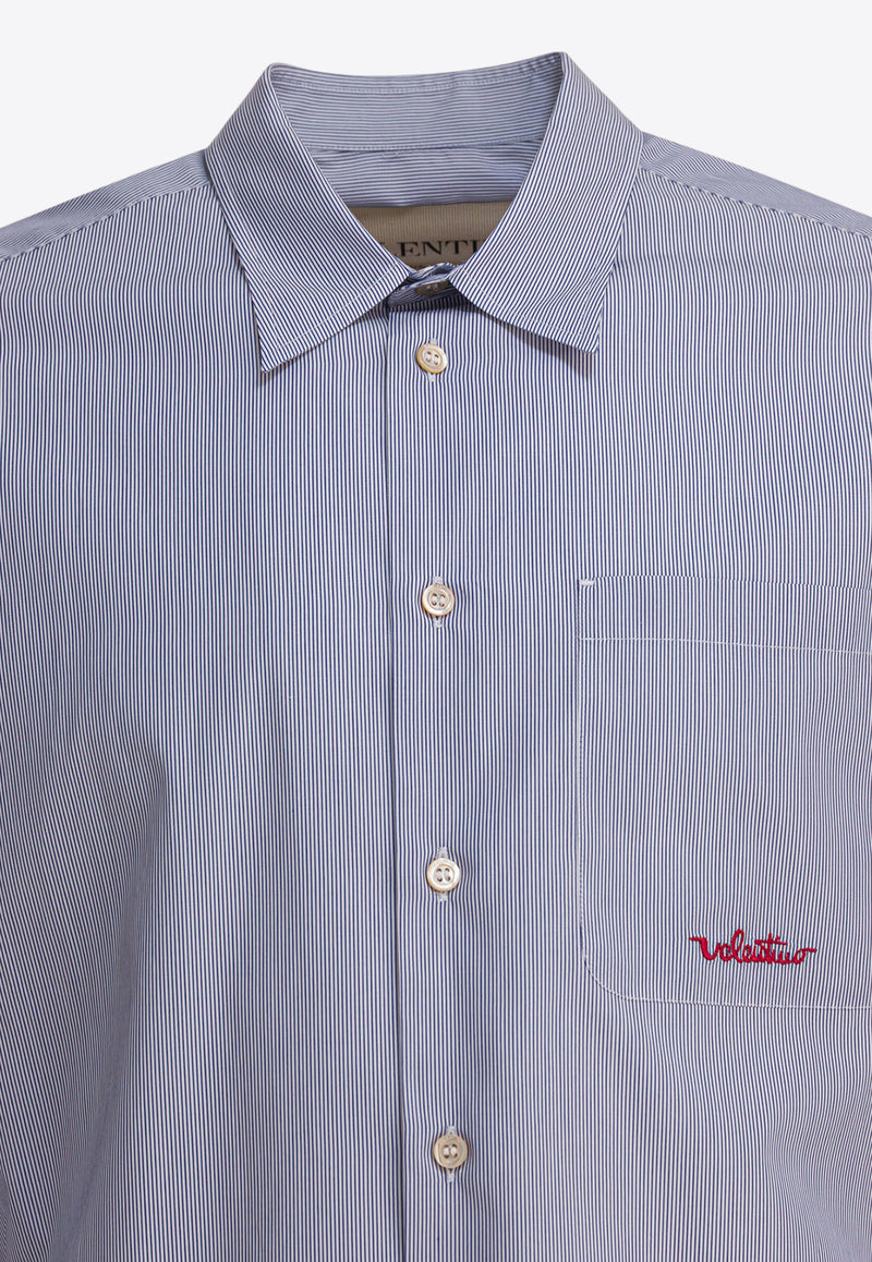 Valentino Striped Long-Sleeved Shirt Light Blue 7V3ABS77B2Q129_82493