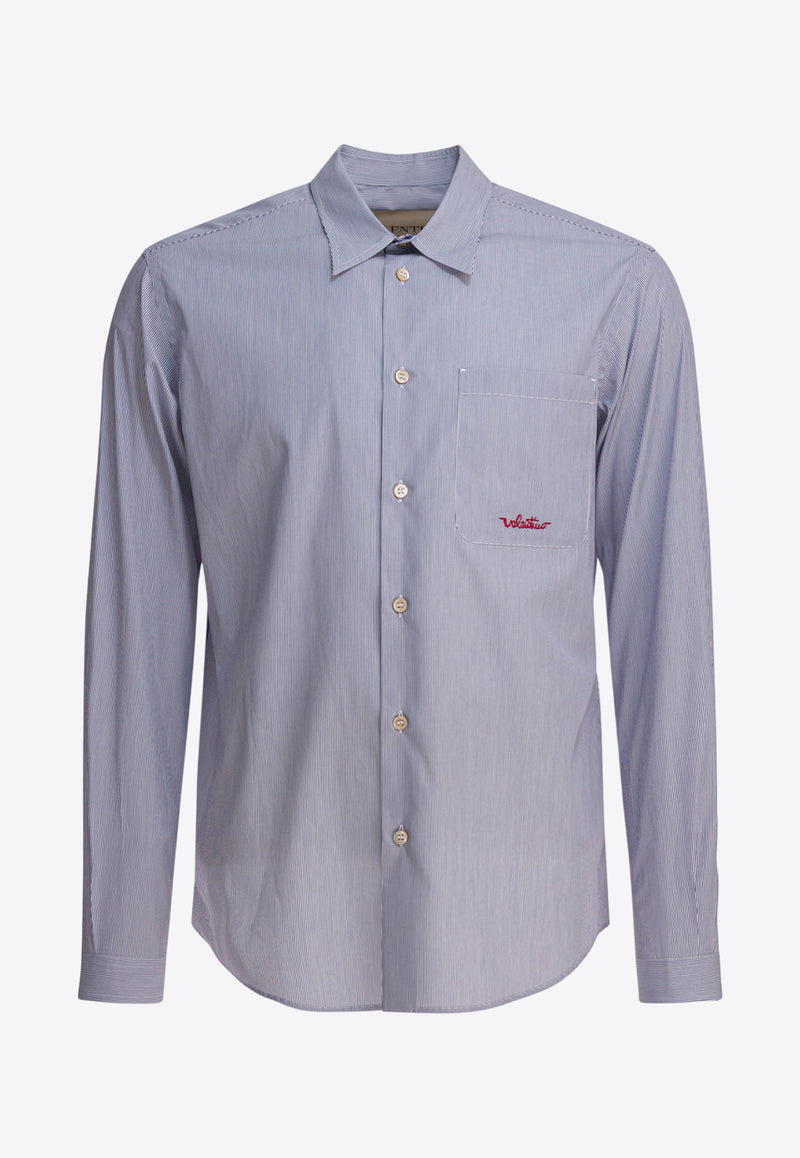Valentino Striped Long-Sleeved Shirt Light Blue 7V3ABS77B2Q129_82493