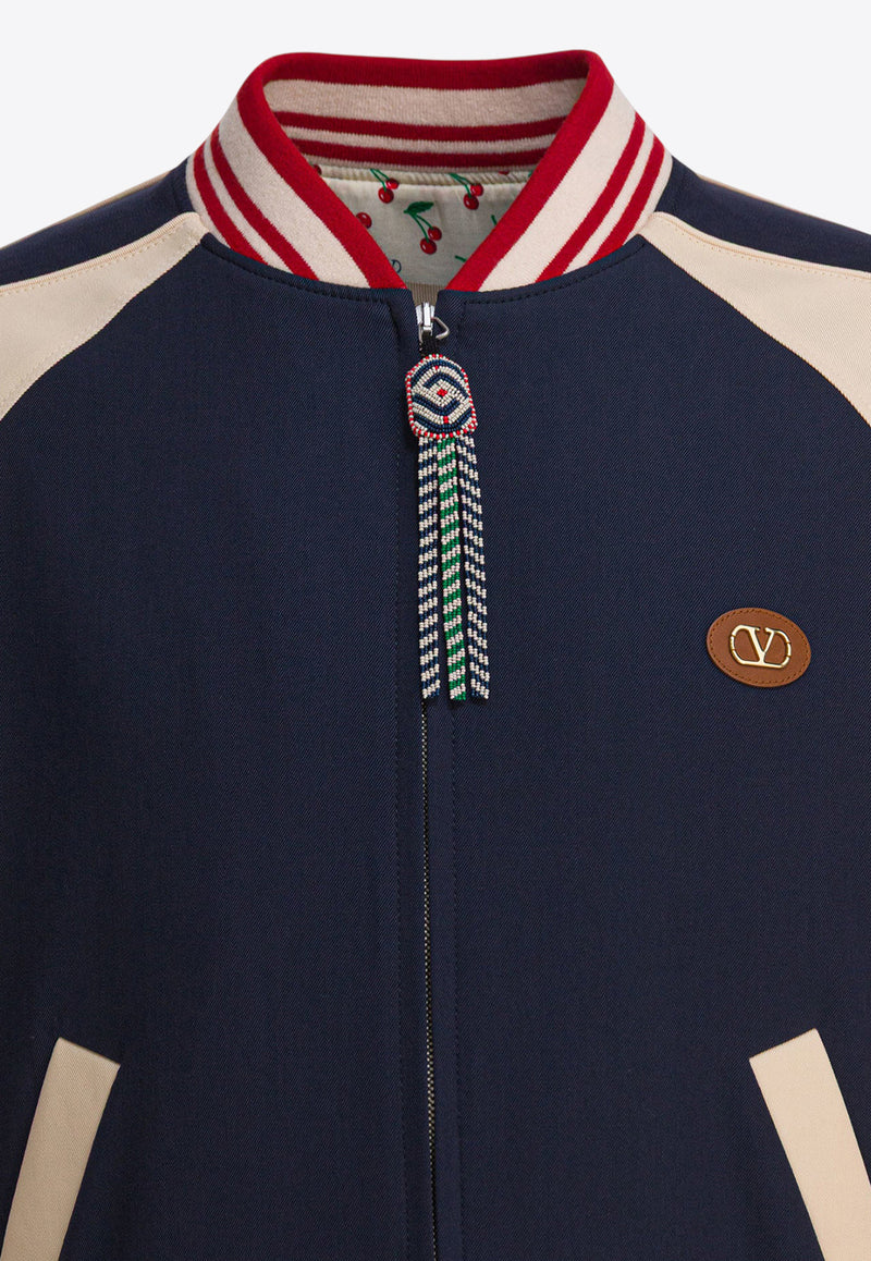 Valentino Le Chat De La Maison Patch Bomber Jacket Blue 7V3CIP63AWSDYB_82820