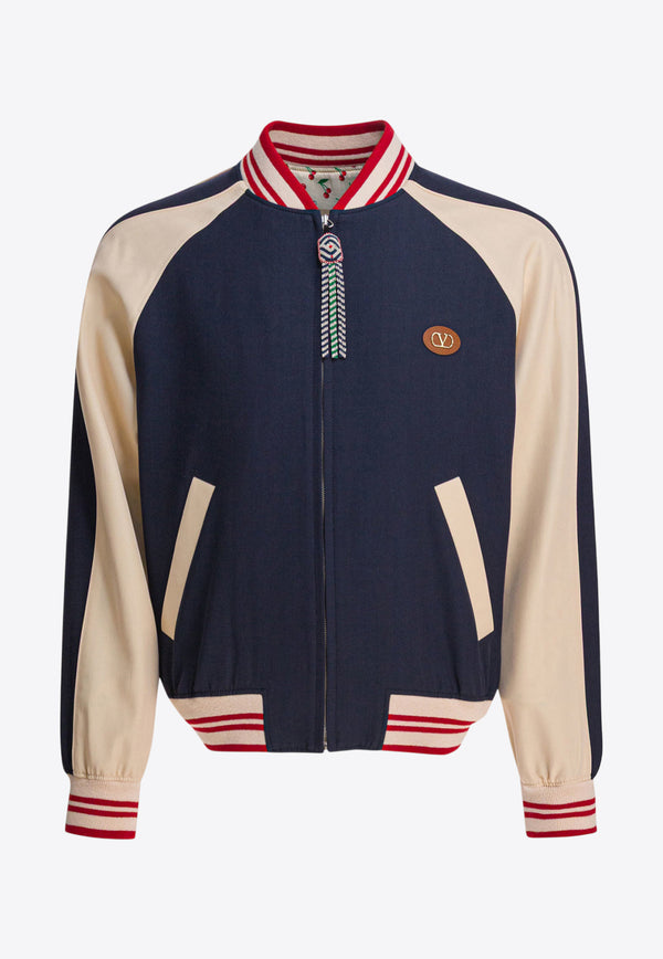 Valentino Le Chat De La Maison Patch Bomber Jacket Blue 7V3CIP63AWSDYB_82820