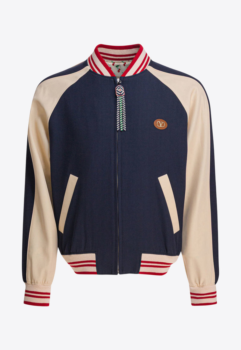 Valentino Le Chat De La Maison Patch Bomber Jacket Blue 7V3CIP63AWSDYB_82820