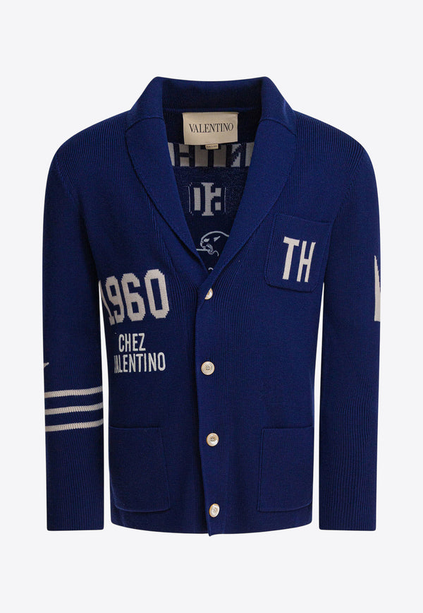 Valentino Chez Logo Wool Cardigan Blue 7V3KA05NB2GCMV_cfeae5d2-2813-4c5e-9194-21e864ddc6a3