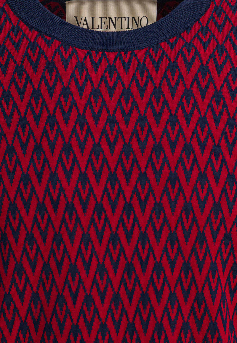 Valentino Toute La V Jacquard Sweater Red 7V3KC33KAR0BR5_95cd566d-ee1e-4fdb-afd7-1b1e97c0b625