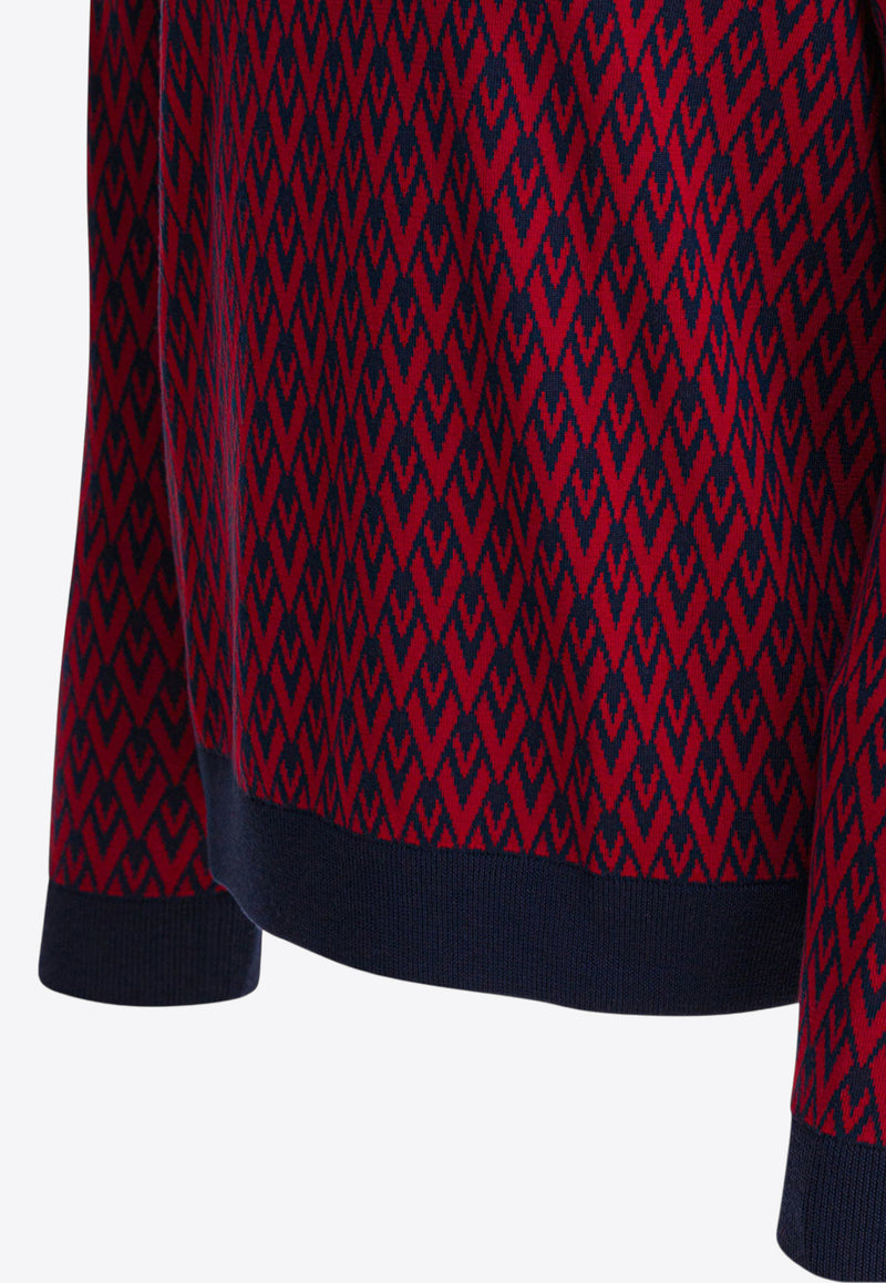 Valentino Toute La V Jacquard Sweater Red 7V3KC33KAR0BR5_95cd566d-ee1e-4fdb-afd7-1b1e97c0b625