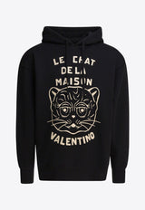 Valentino Chat De La Maison Patch Drawstring Hoodie Black 7V3MF28NB339RA_82548