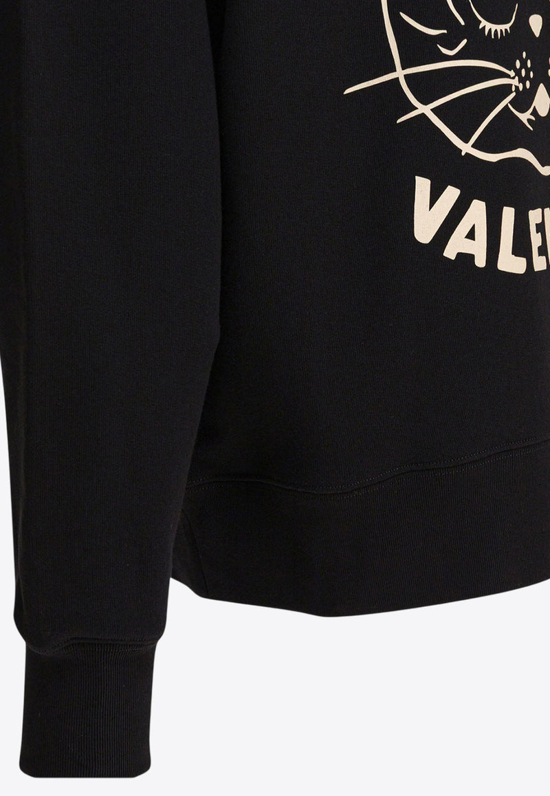 Valentino Chat De La Maison Patch Drawstring Hoodie Black 7V3MF28NB339RA_82548