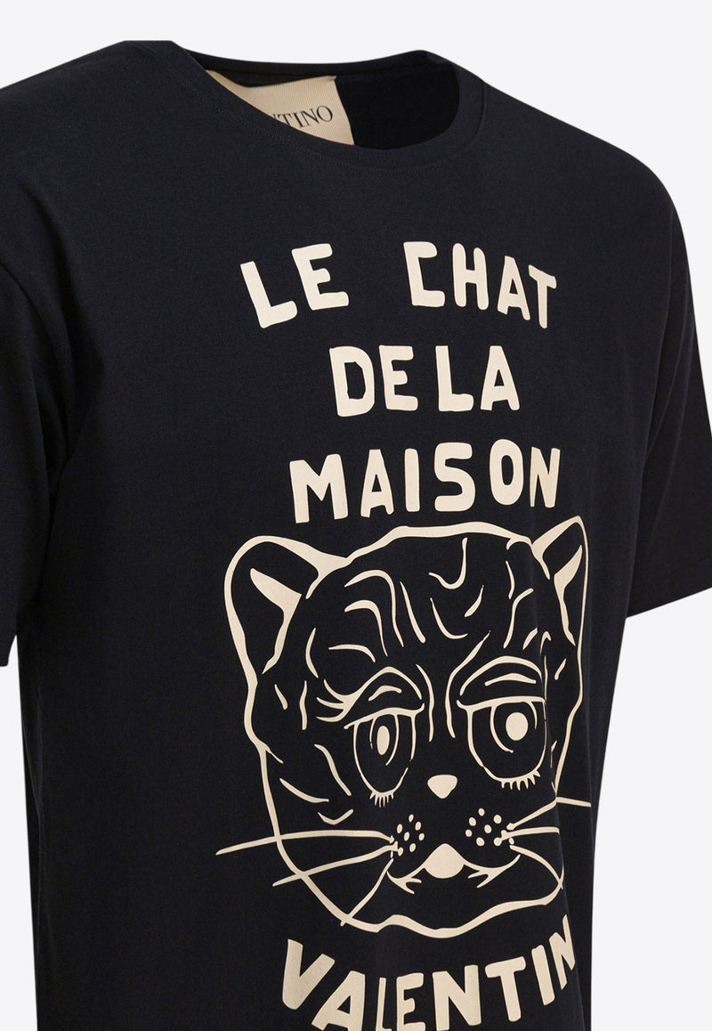 Valentino Chat De La Maison Print T-shirt Black 7V3MG16PB329RA_76145e2b-7bee-4460-a3ad-15b0cccd7cfc