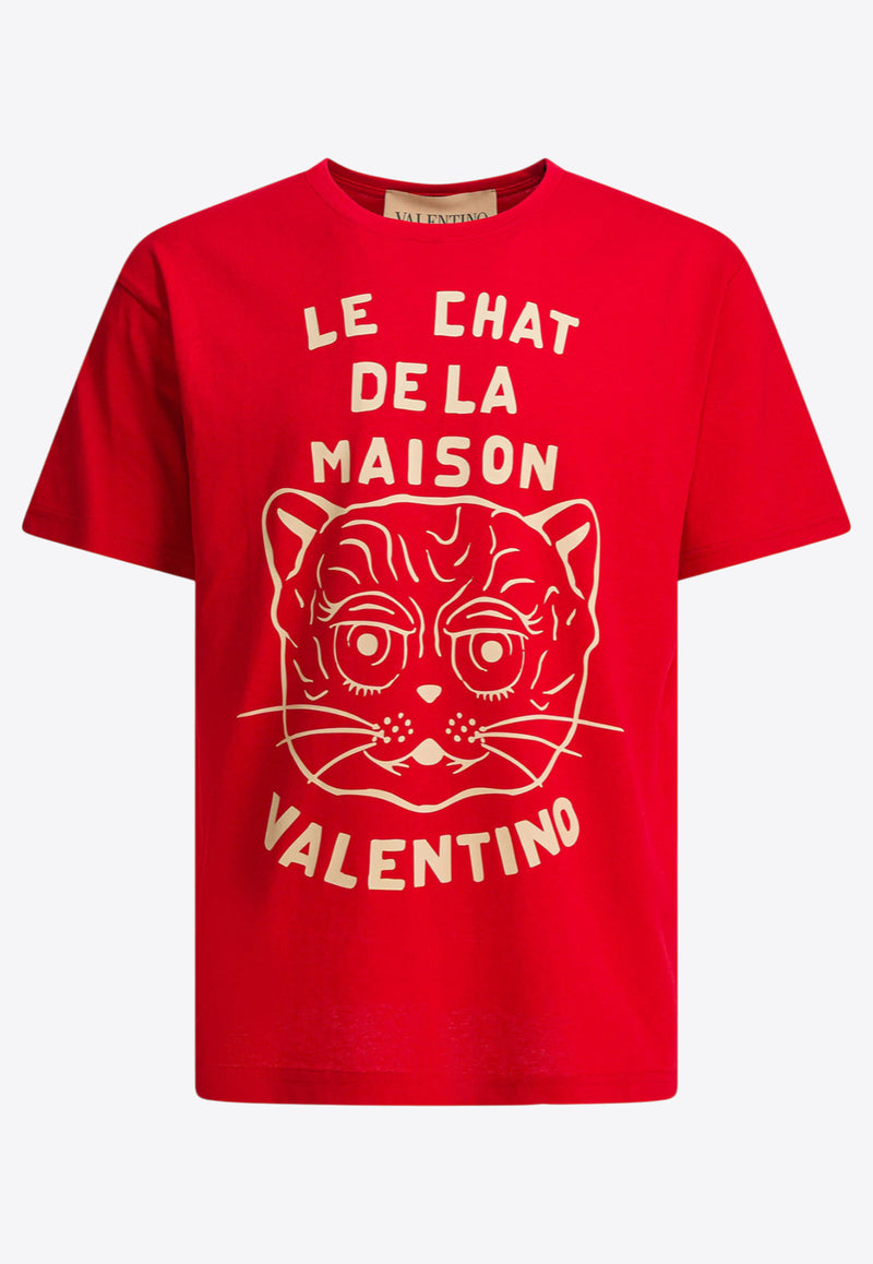 Valentino Chat De La Maison Print T-shirt Red 7V3MG16PB32BR3_82539