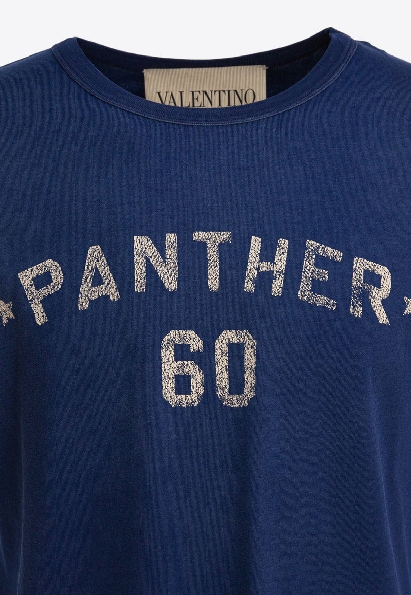 Valentino Chez Logo Printed T-shirt Blue 7V3MG17EAYDAEW_3ea106de-c753-4375-a369-2d5c2fdf873b