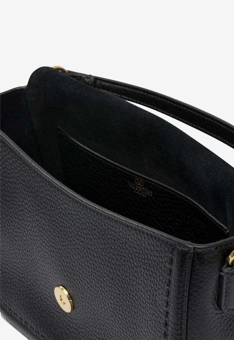 Valentino Alltime Grained Leather Shoulder Bag Black 7W2B0N20IMZ0NO_82699