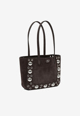 Valentino Mini Nellcôte Studded Suede Tote Bag Brown 7W2B0R89JET0TO_82848