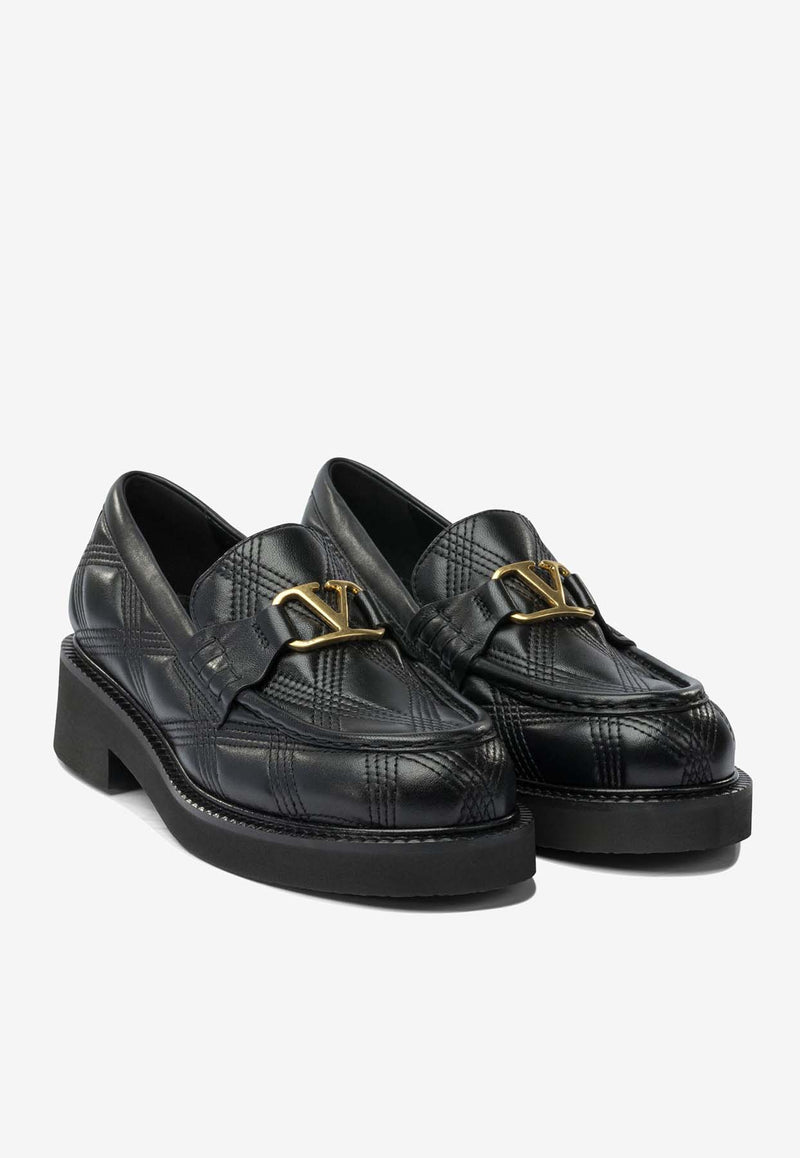 Valentino  Quiltie 67 Smooth Leather Loafers  Black 7W2S0MC8FGZ0NO_ed1dd135-c11e-4982-a261-2458c88adf47