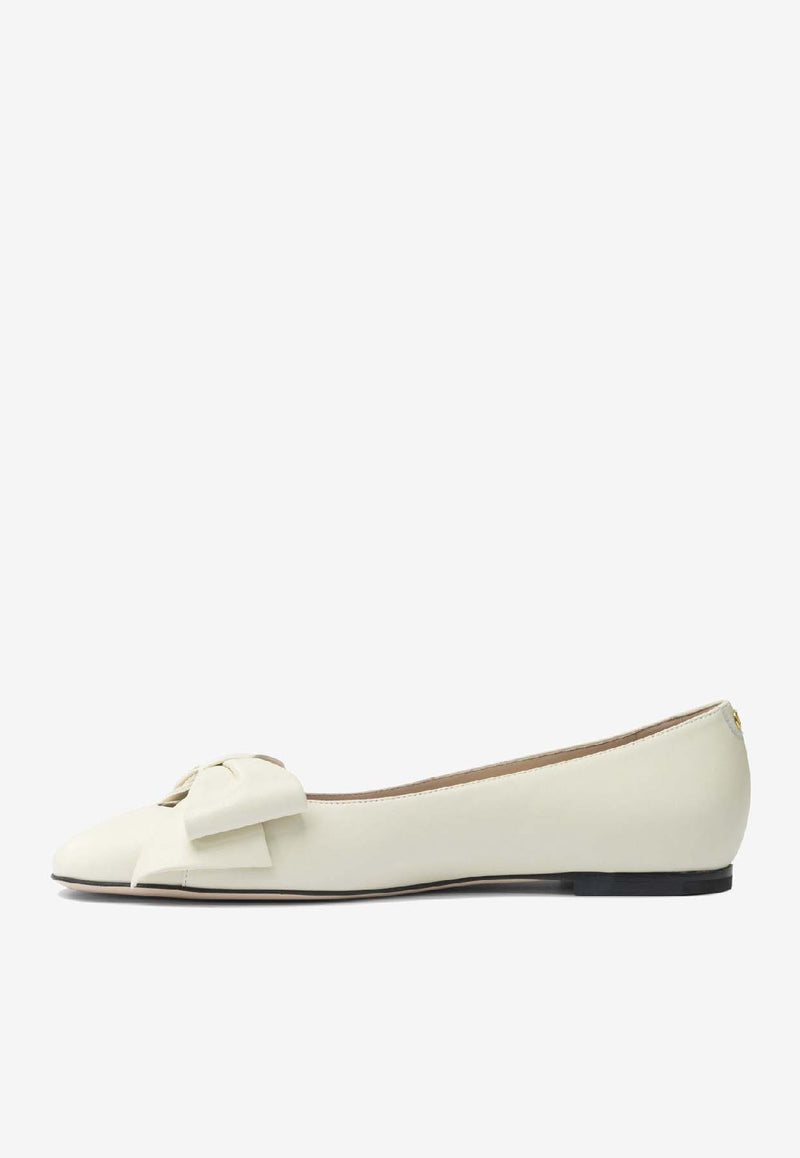 Valentino Bowow Leather Ballet Flats White 7W2S0MS0DDT098_757f7b47-27ac-4698-be0f-fad44b66a93c