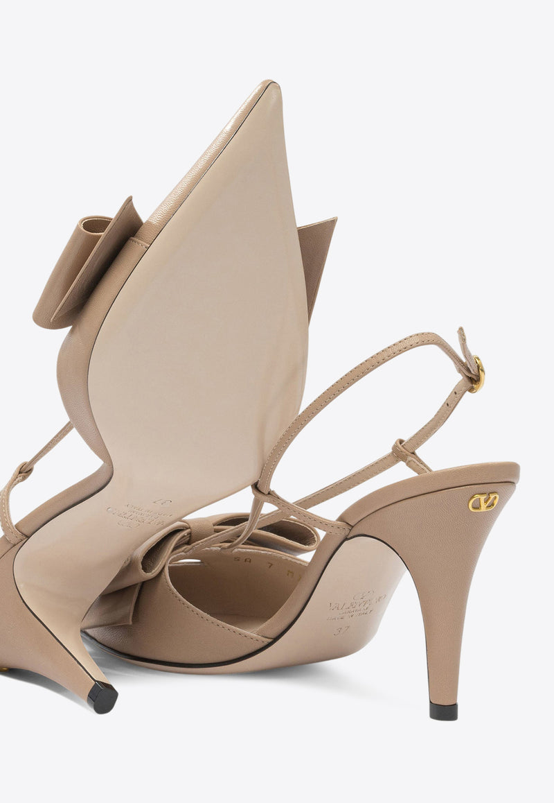 Valentino Bowow 85 Leather Slingback Pumps  Pink 7W2S0MX5DDTGF9_82637