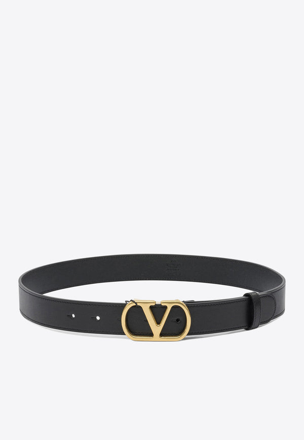Valentino VLogo Signature Leather Belt Black 7W2T0SM3IYR0NO_83017