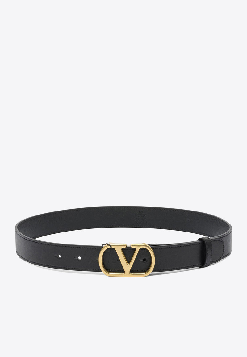 Valentino VLogo Signature Leather Belt Black 7W2T0SM3IYR0NO_83017
