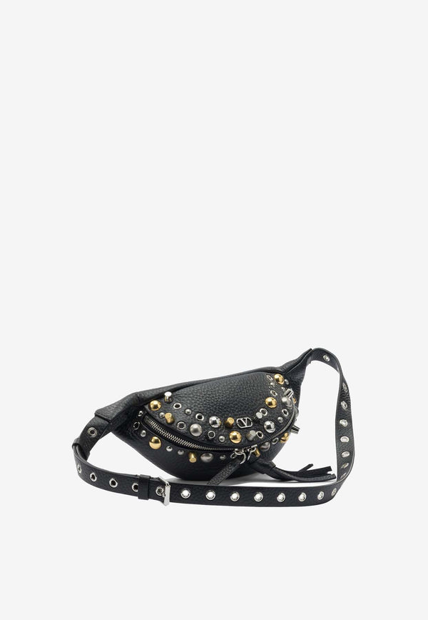 Valentino Nellcote Fanny Pack Embellished Belt Bag Black 7Y2B0R39MJL0NO_11a3fc0c-6a47-4f21-9b20-bc23e9b53d7a