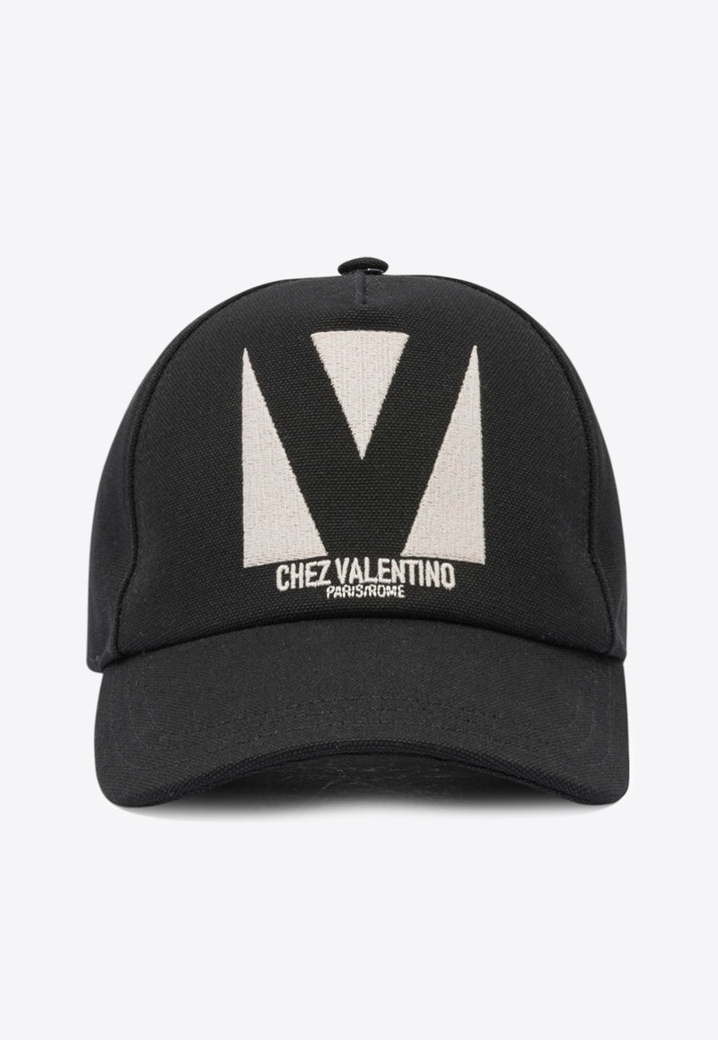 Valentino Baseball Cap with Embroidered-Logo Black 7Y2HDA41WGJ0NA_82728