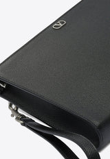 Valentino VLogo Signature Grained Leather Pouch Bag Black 7Y2P0AN7UAG0NO_16872c25-da46-48e7-9091-5f67ac57c144