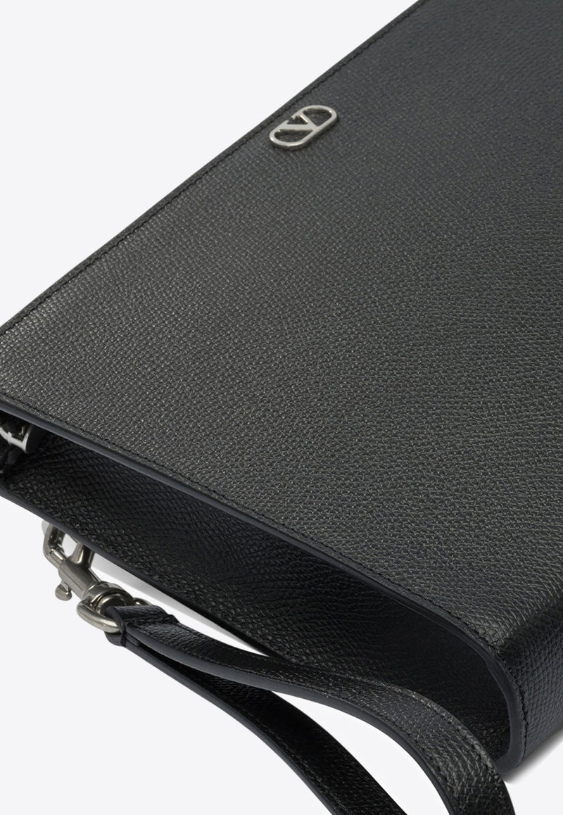 Valentino VLogo Signature Grained Leather Pouch Bag Black 7Y2P0AN7UAG0NO_16872c25-da46-48e7-9091-5f67ac57c144