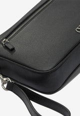 Valentino VLogo Signature Leather Pouch Bag Black 7Y2P0AN8UAG0NO_82615